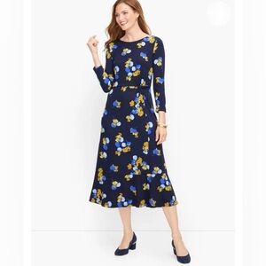 NWT Talbots Jersey Twist Floral Printed Midi Dress Size 18W